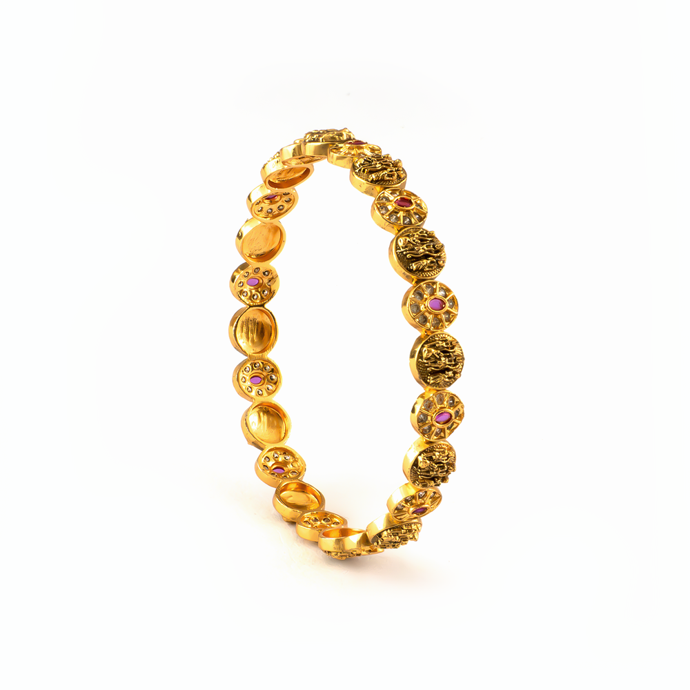 Temple Style bangles in 24K gold plated finish