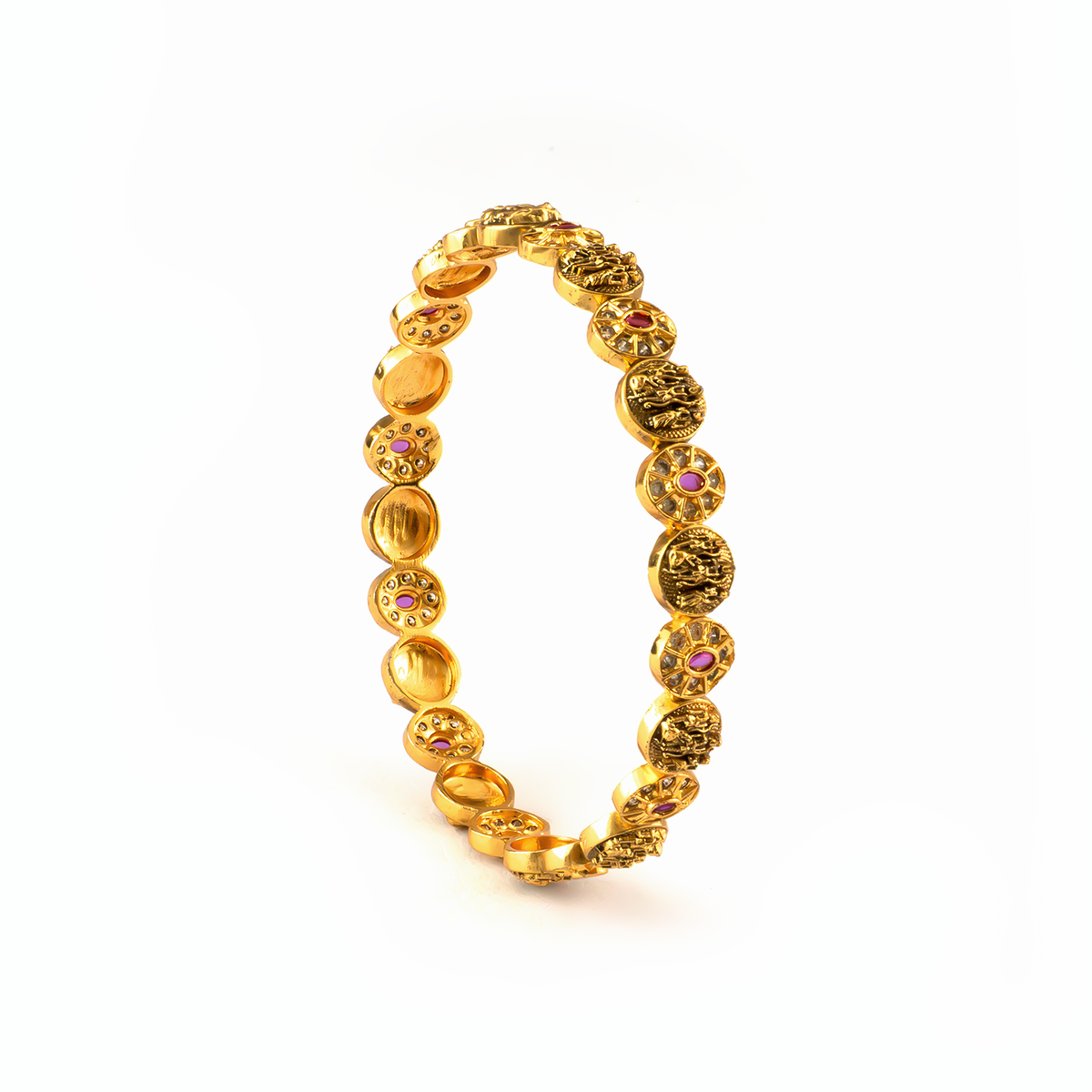 Temple Style bangles in 24K gold plated finish