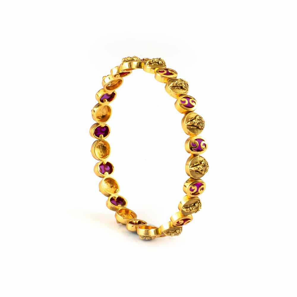 Antique Dulhan Heritage bangles in 24K gold plated finish