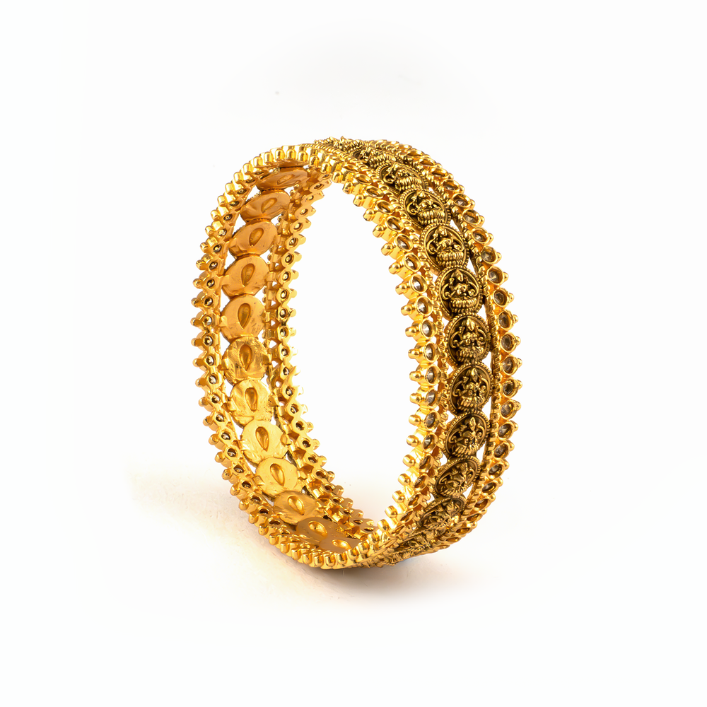 Antique Traditional bangles in 24K gold plated finish