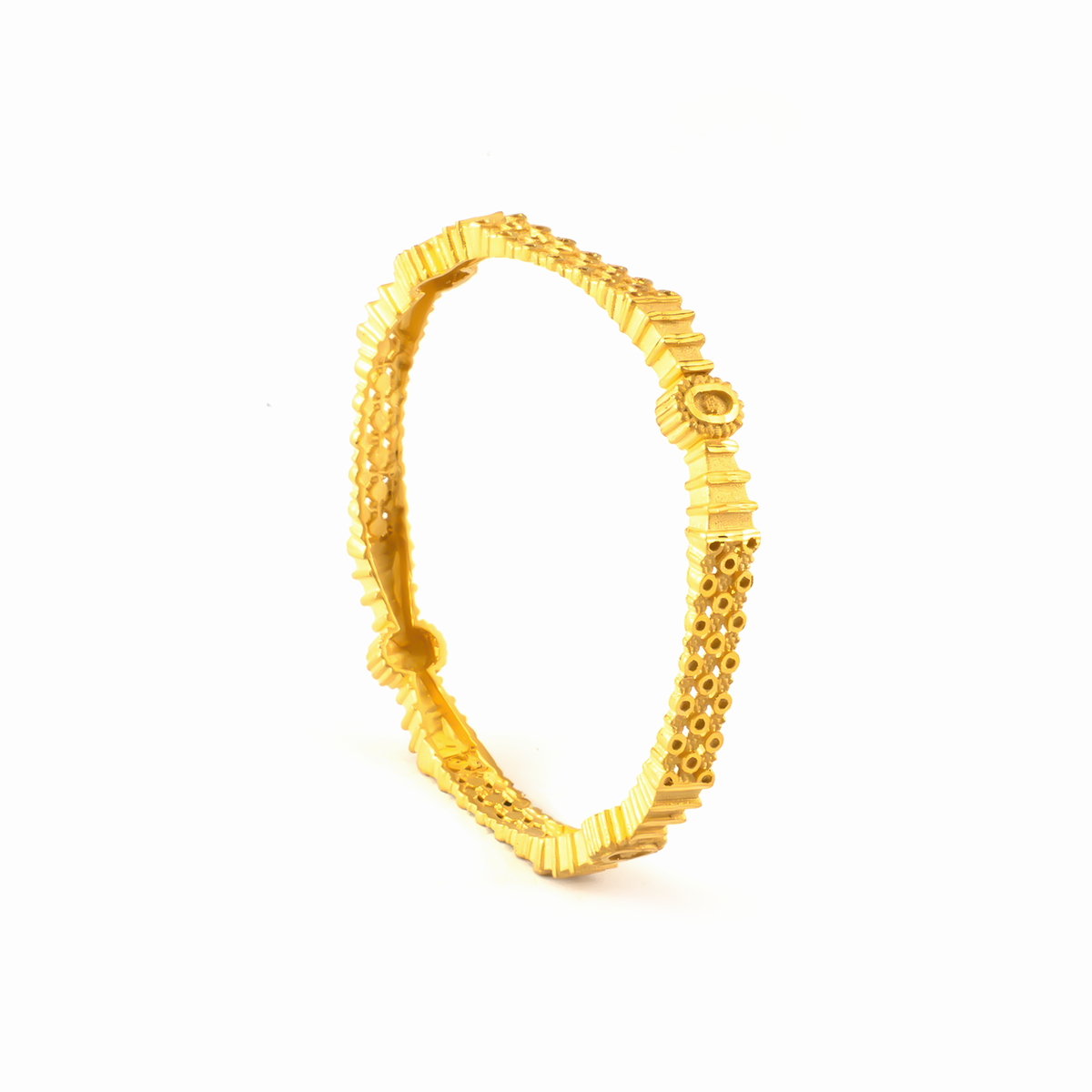 Forming Everyday Elegance bangles in 22K gold plated finish
