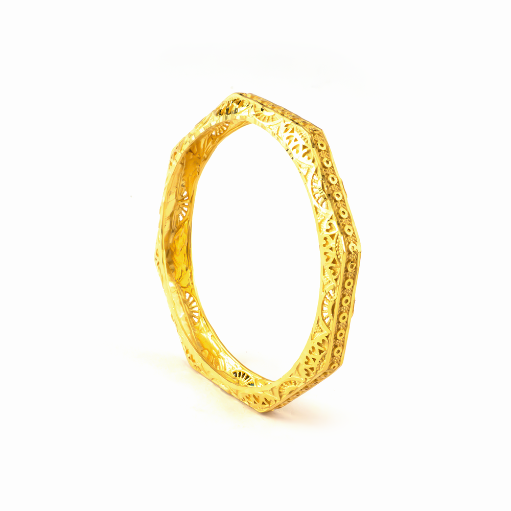 Forming Royal Heritage bangles in 22K gold plated finish