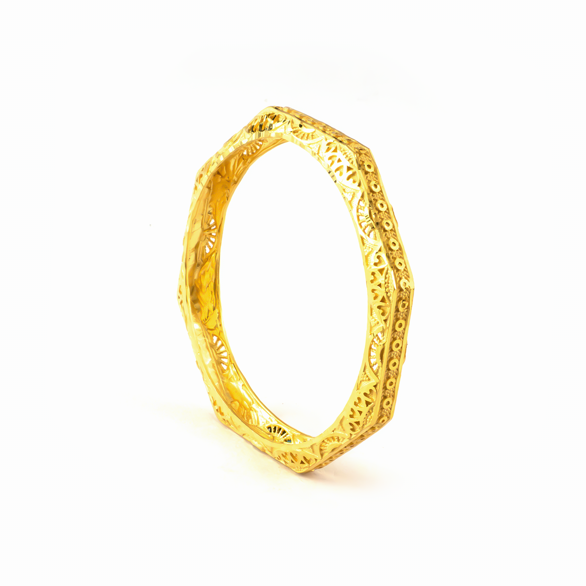 Forming Royal Heritage bangles in 22K gold plated finish