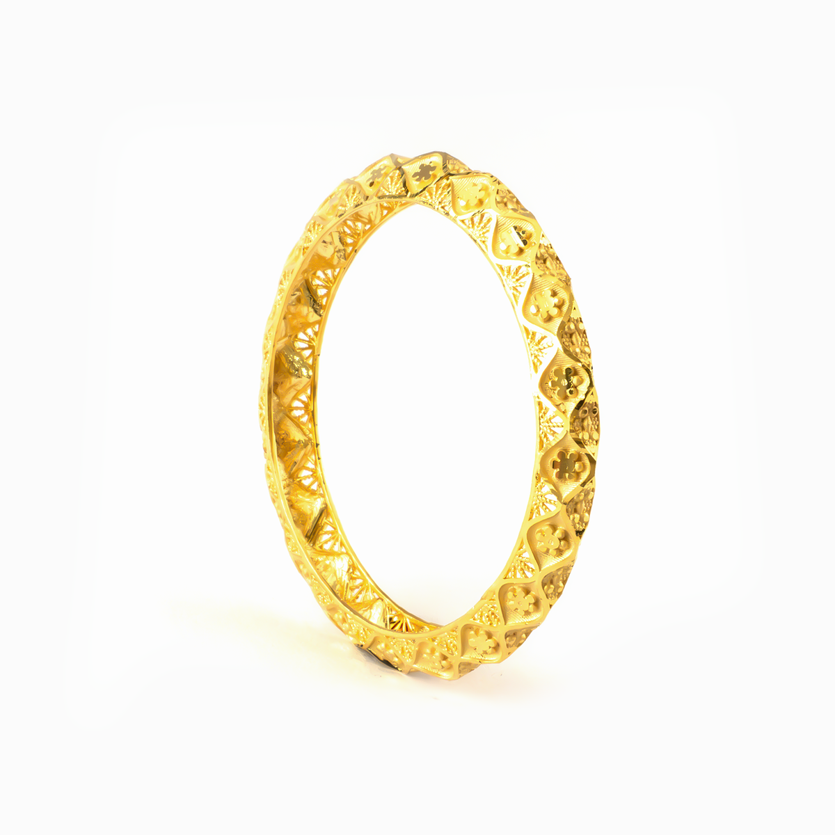 Forming Imperial Lattice bangles in 22K gold plated finish