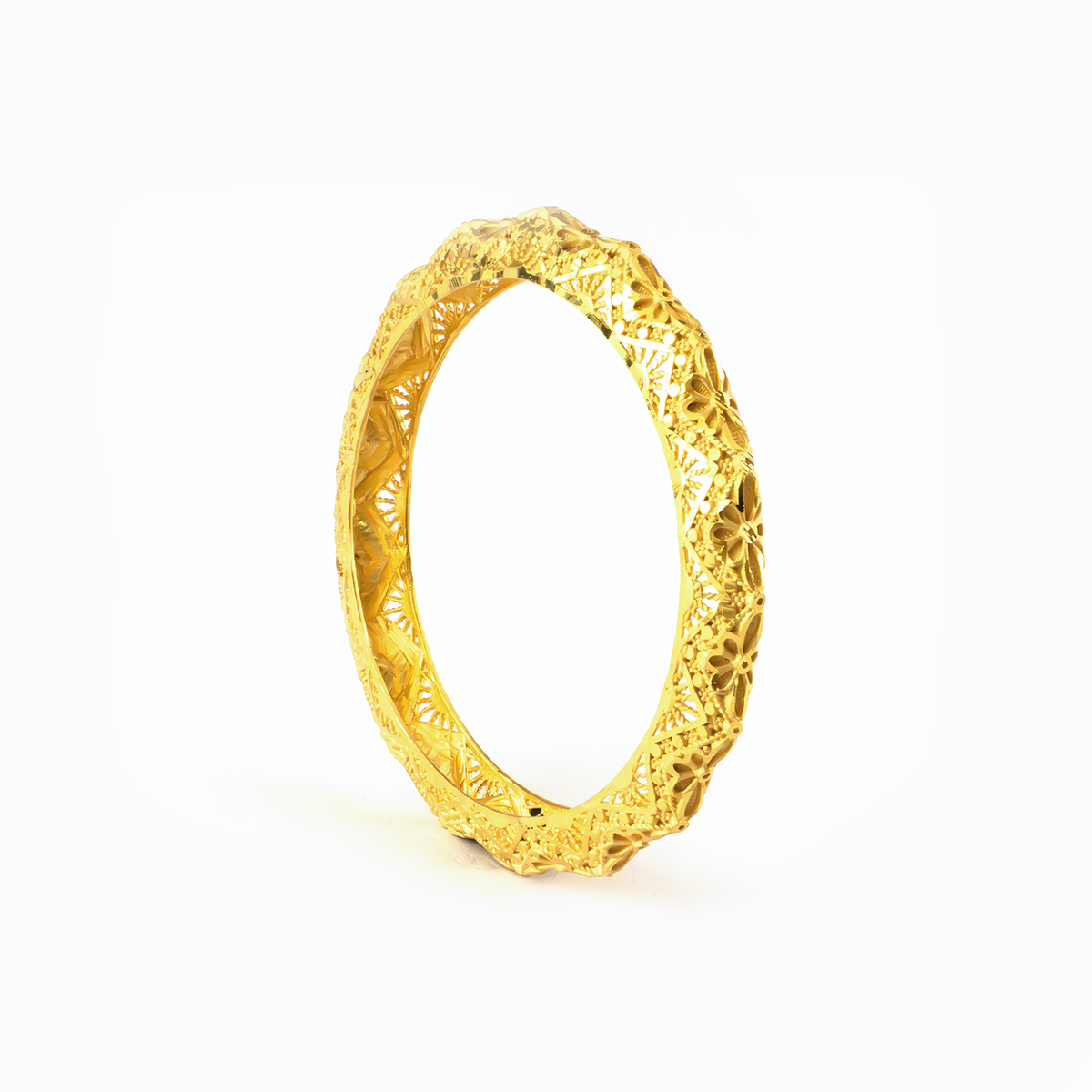Forming Aura Sleek bangles in 22K gold plated finish