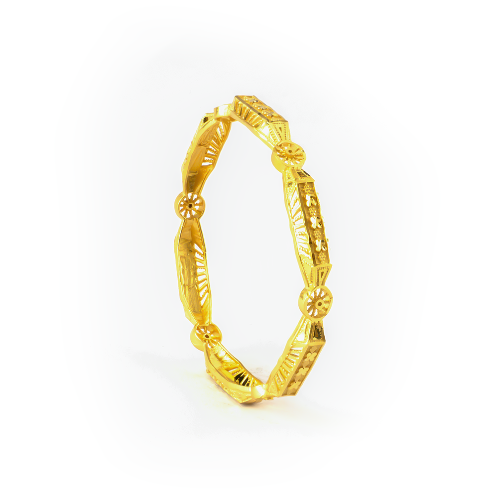 Forming Modern Minimalist bangles in 22K gold plated finish