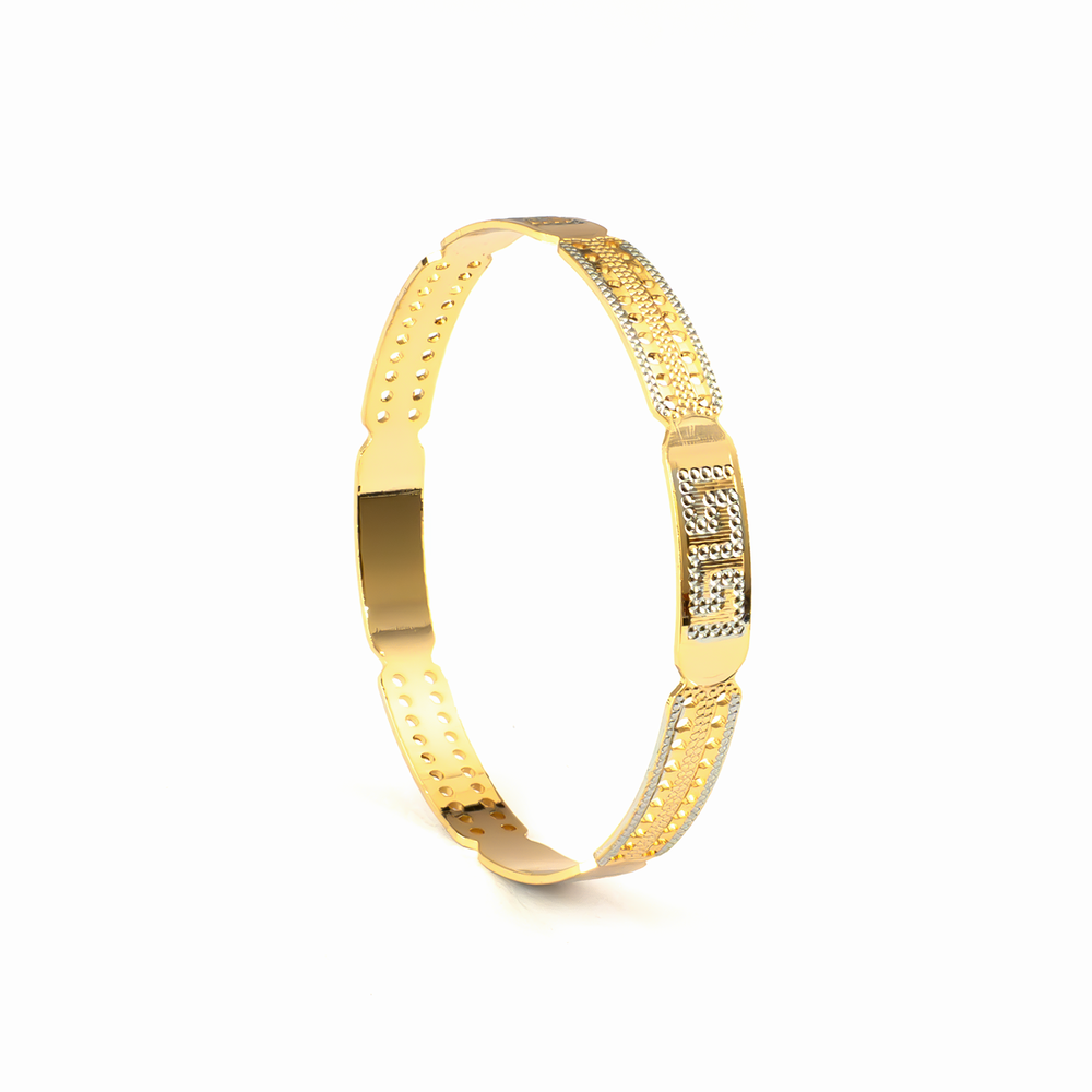 DuoGlow 2-Tone CNC bangles in gold plated finish