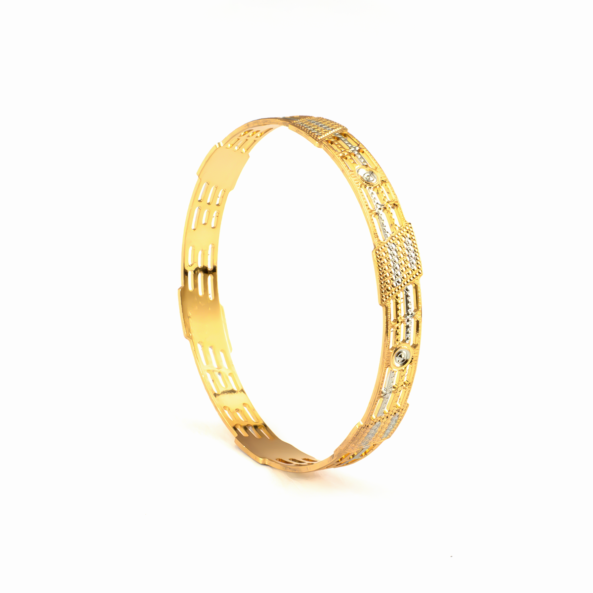 2-Tone CNC Bole Churiyan bangles in gold plated finish