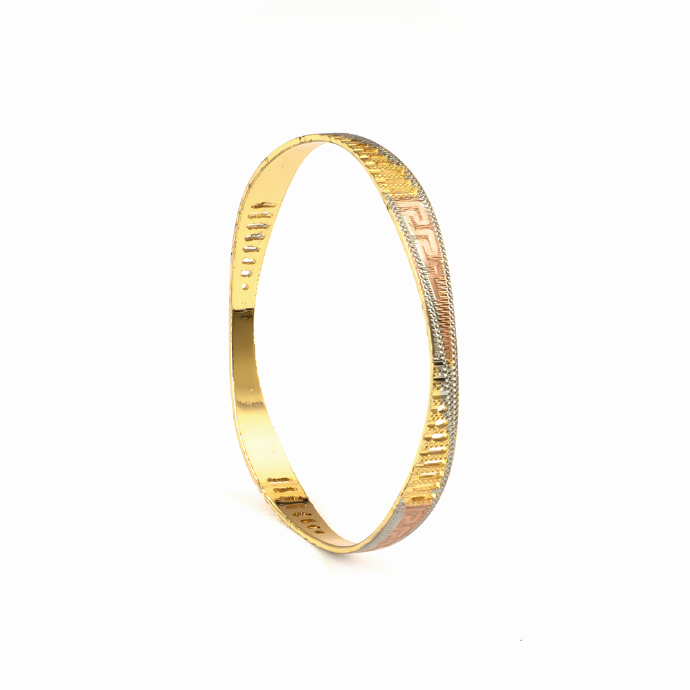 Aura Tri-Tone CNC bangles in gold plated finish