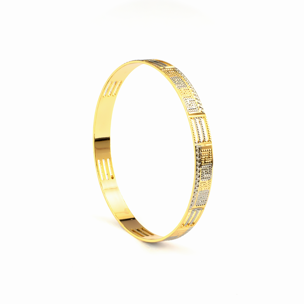 Golden Hour 2-Tone CNC bangles in gold plated finish