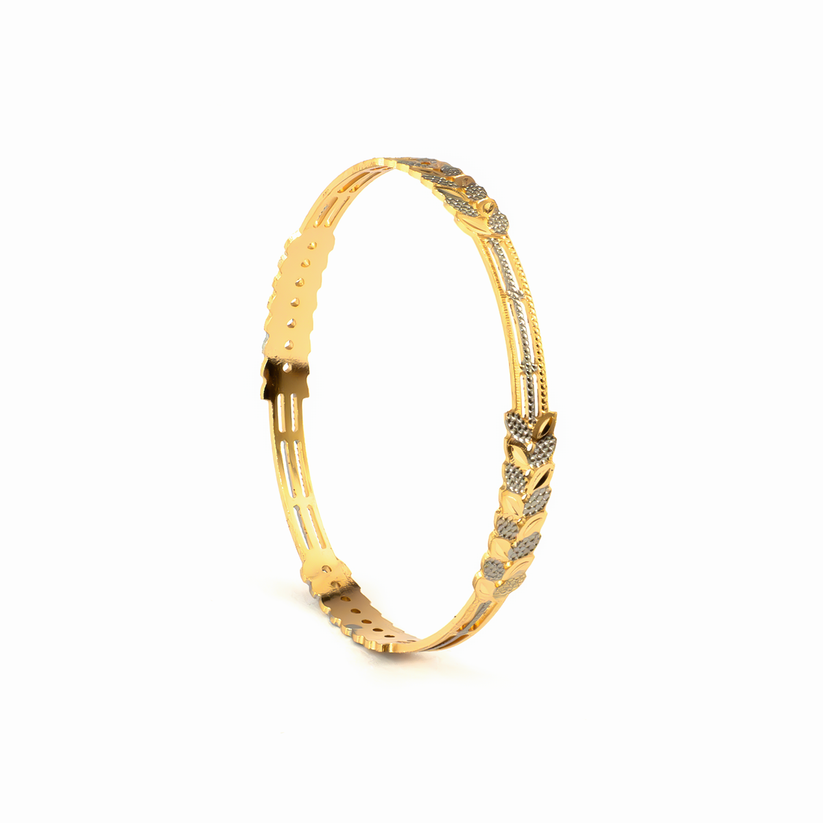 Dual-Tone CNC Bole Churiyan bangles in gold plated finish