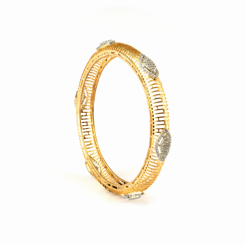 Radiant Loop AD bangles in gold plated finish with sparkling American diamond (AD) stones