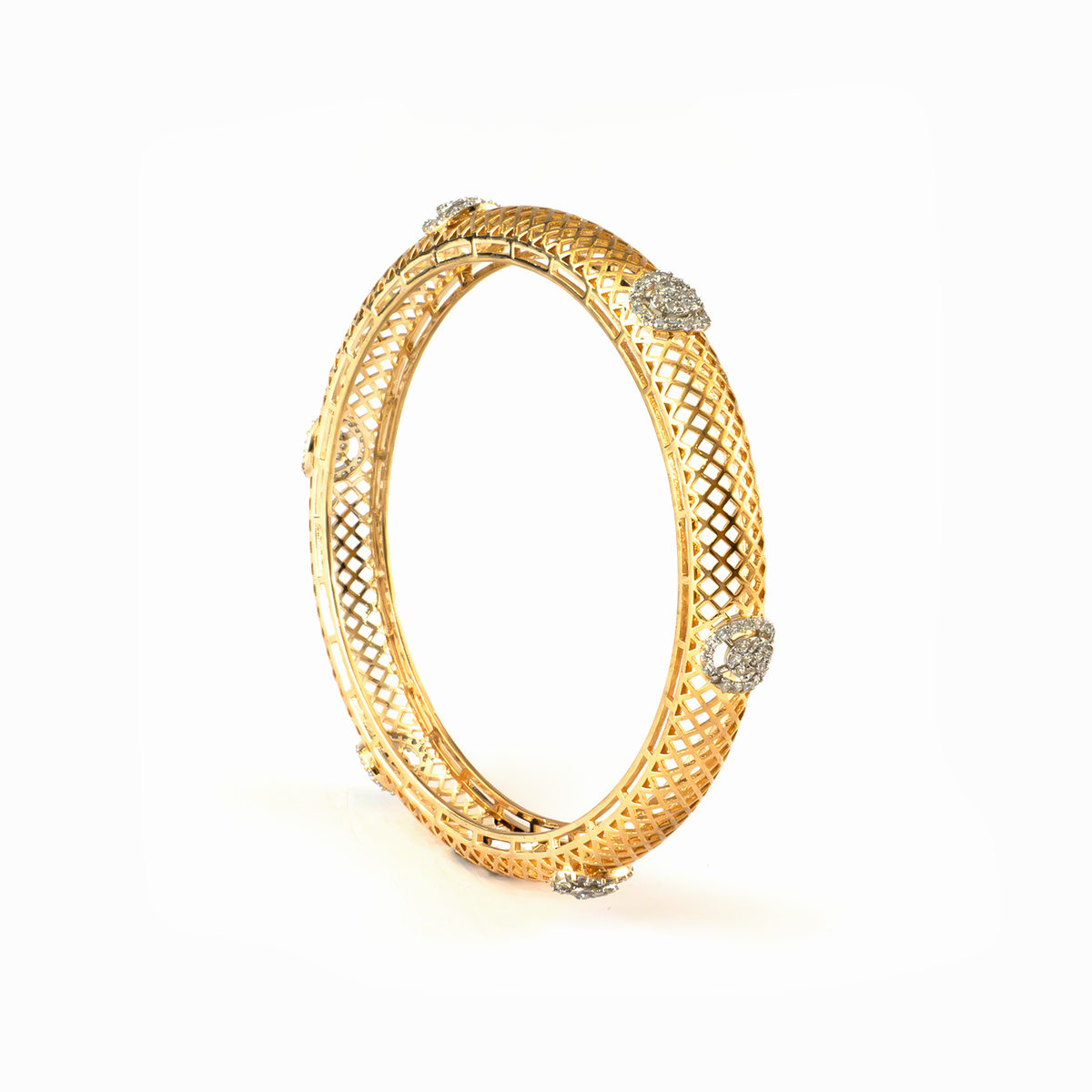 Infinity Sparkle bangles in gold plated finish