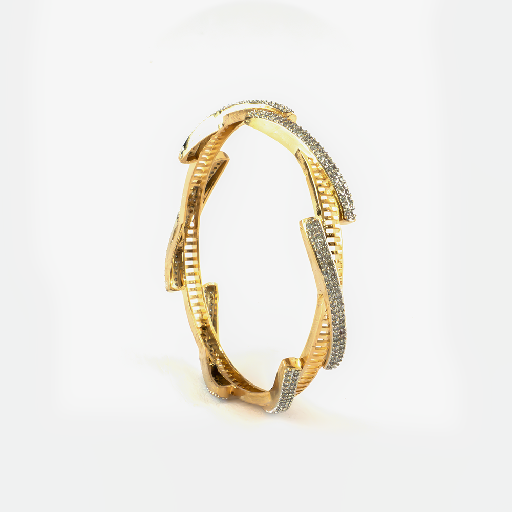 Luminary Gold Orbit bangles in gold plated finish