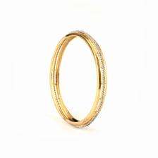 Half Round-Style AD bangles in gold plated finish with sparkling American diamond (AD) stones