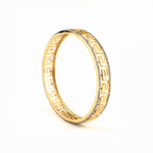 Greek Key Design bangles in 22K gold plated finish