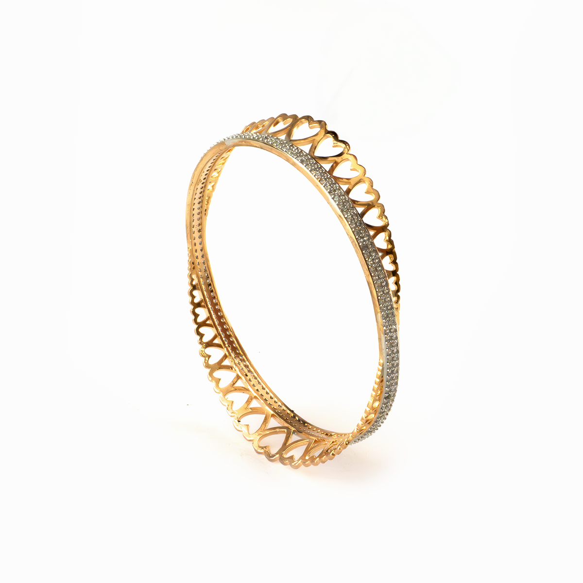 Solstice Sparkle CZ bangles in gold plated finish with cubic zirconia (CZ) stones