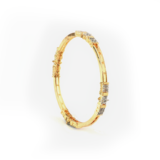 Sovereign Flare CZ bangles in 22K gold plated finish with cubic zirconia (CZ) stones