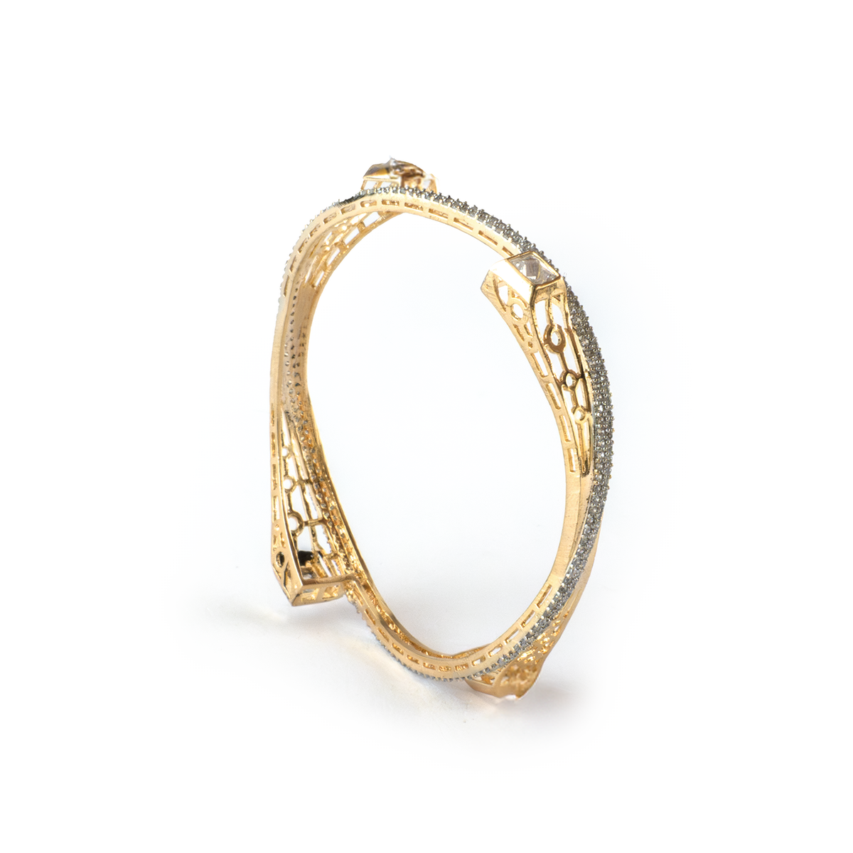 Starlight Swirl bangles in gold plated finish