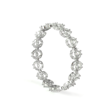 Ocean Breeze CZ bangles in silver plated finish with cubic zirconia (CZ) stones