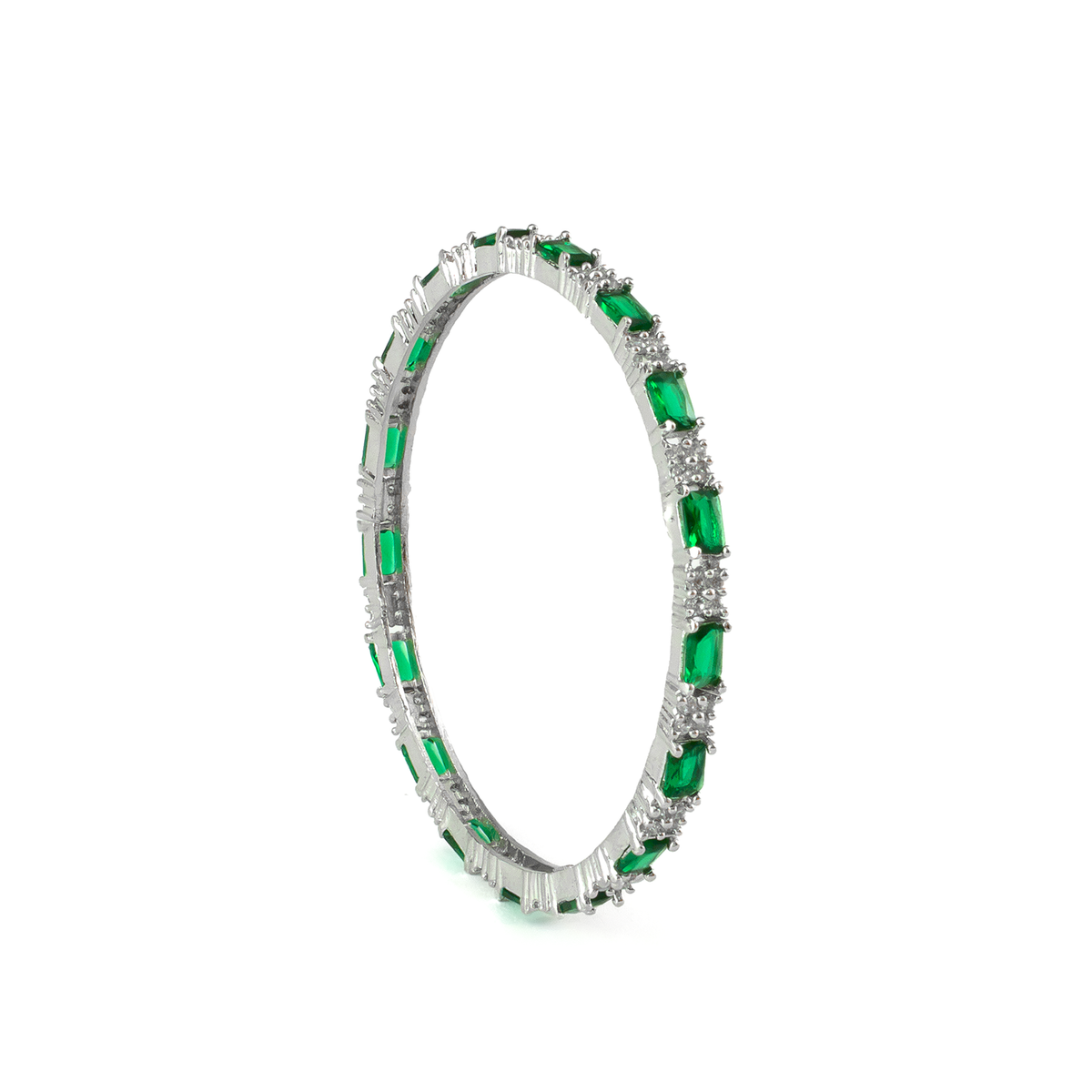 Purple Glam CZ bangles in silver plated finish with cubic zirconia (CZ) stones – view 9 of 16