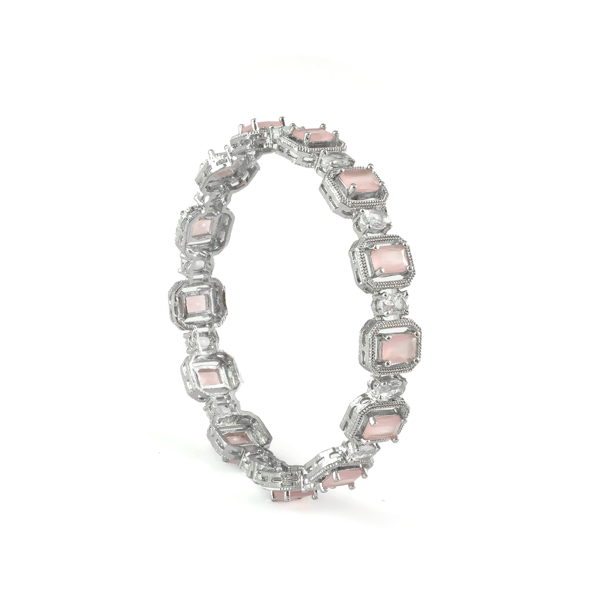 Midnight Petals bangles in silver plated finish