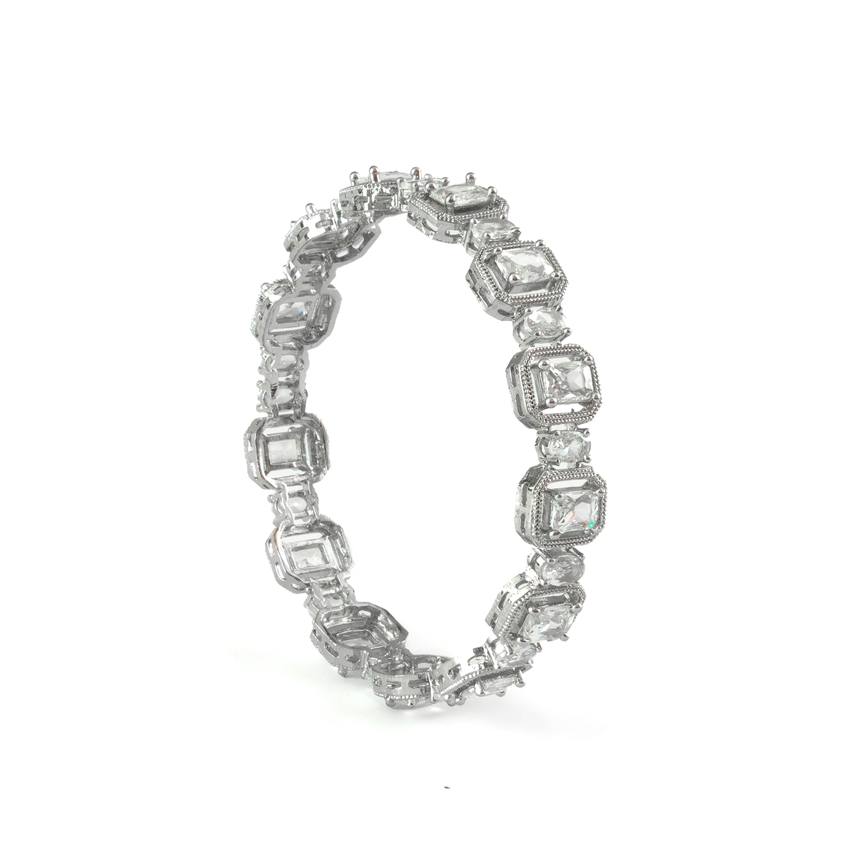 Midnight Petals bangles in silver plated finish – view 25 of 28