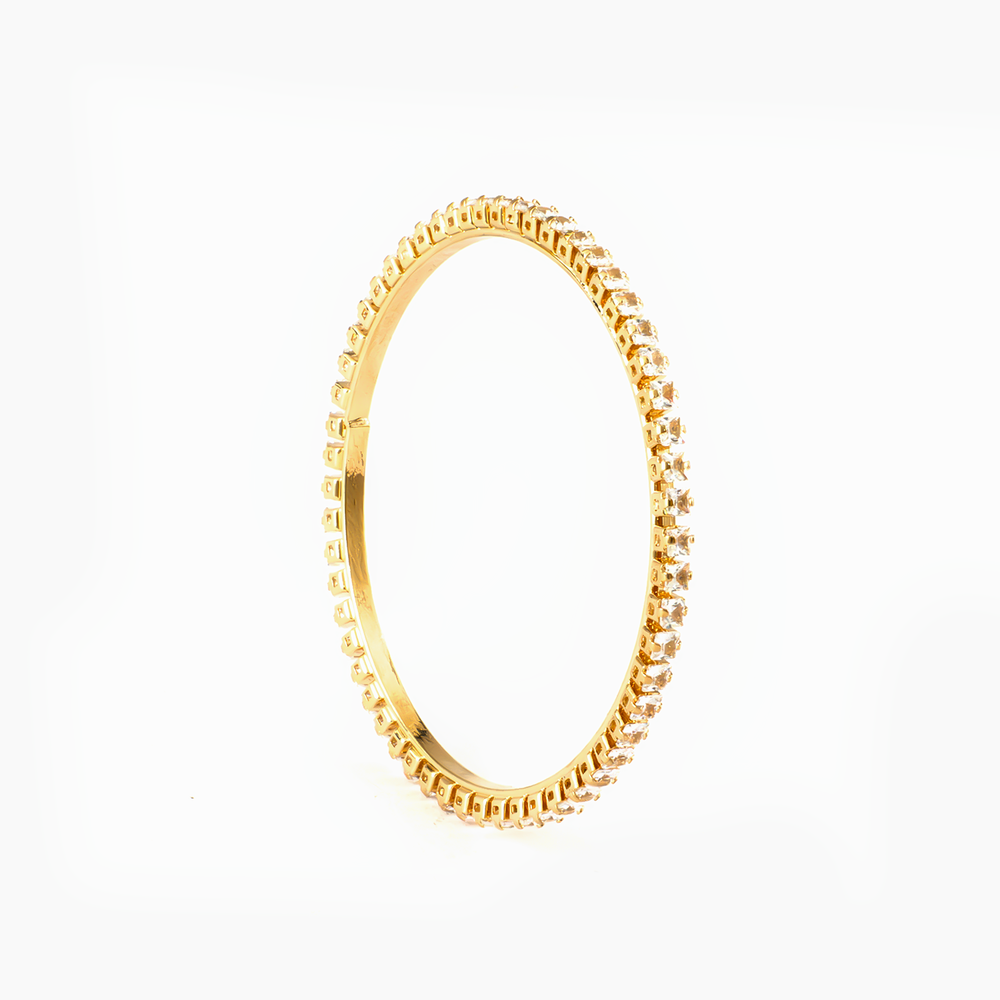 Small Square Crystal bangles in gold plated finish with shining crystal stones