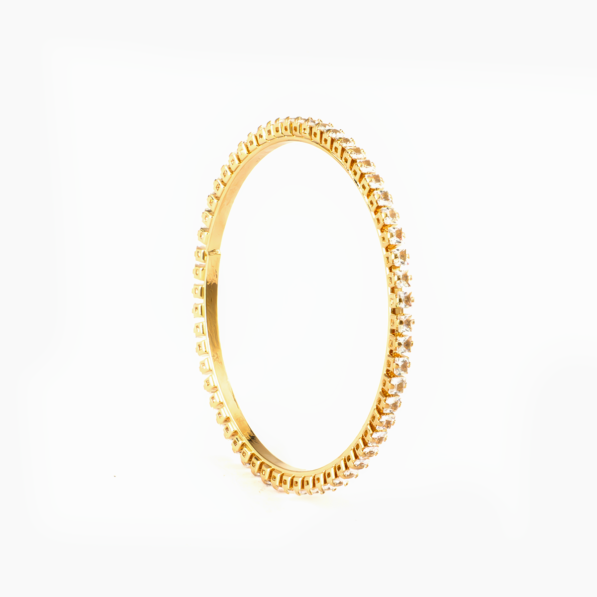 Small Square Crystal bangles in gold plated finish with shining crystal stones