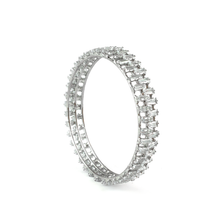 Double Shine Crystal bangles in silver plated finish with shining crystal stones