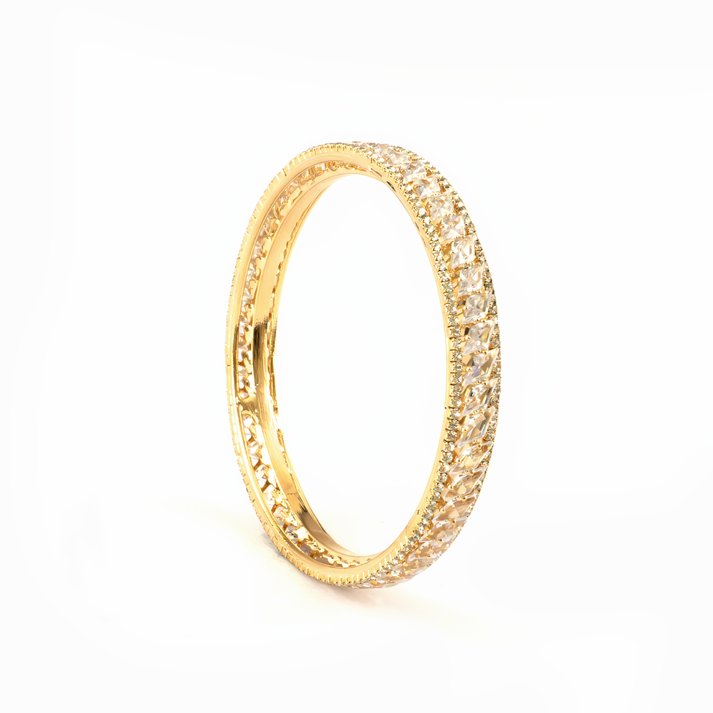 Diamond Crystal bangles in gold plated finish with shining crystal stones