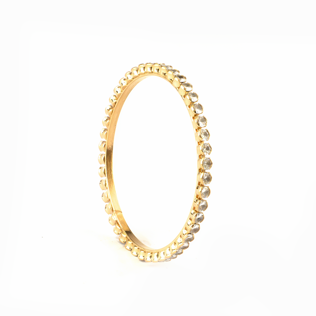 Circle Crystal bangles in gold plated finish with shining crystal stones