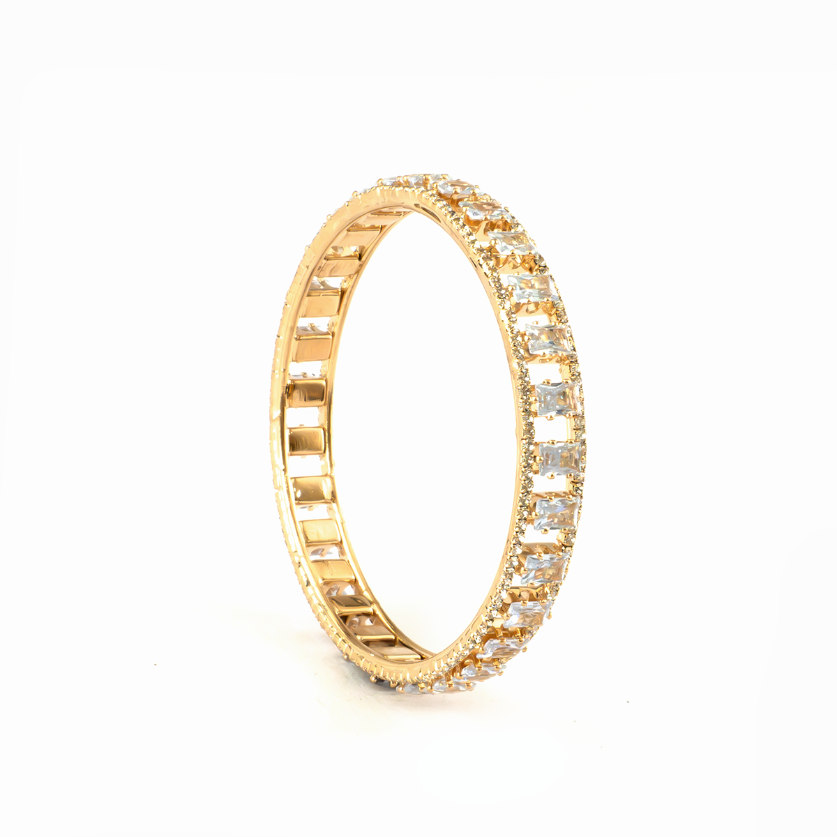 Glitter Crystal bangles in gold plated finish with shining crystal stones