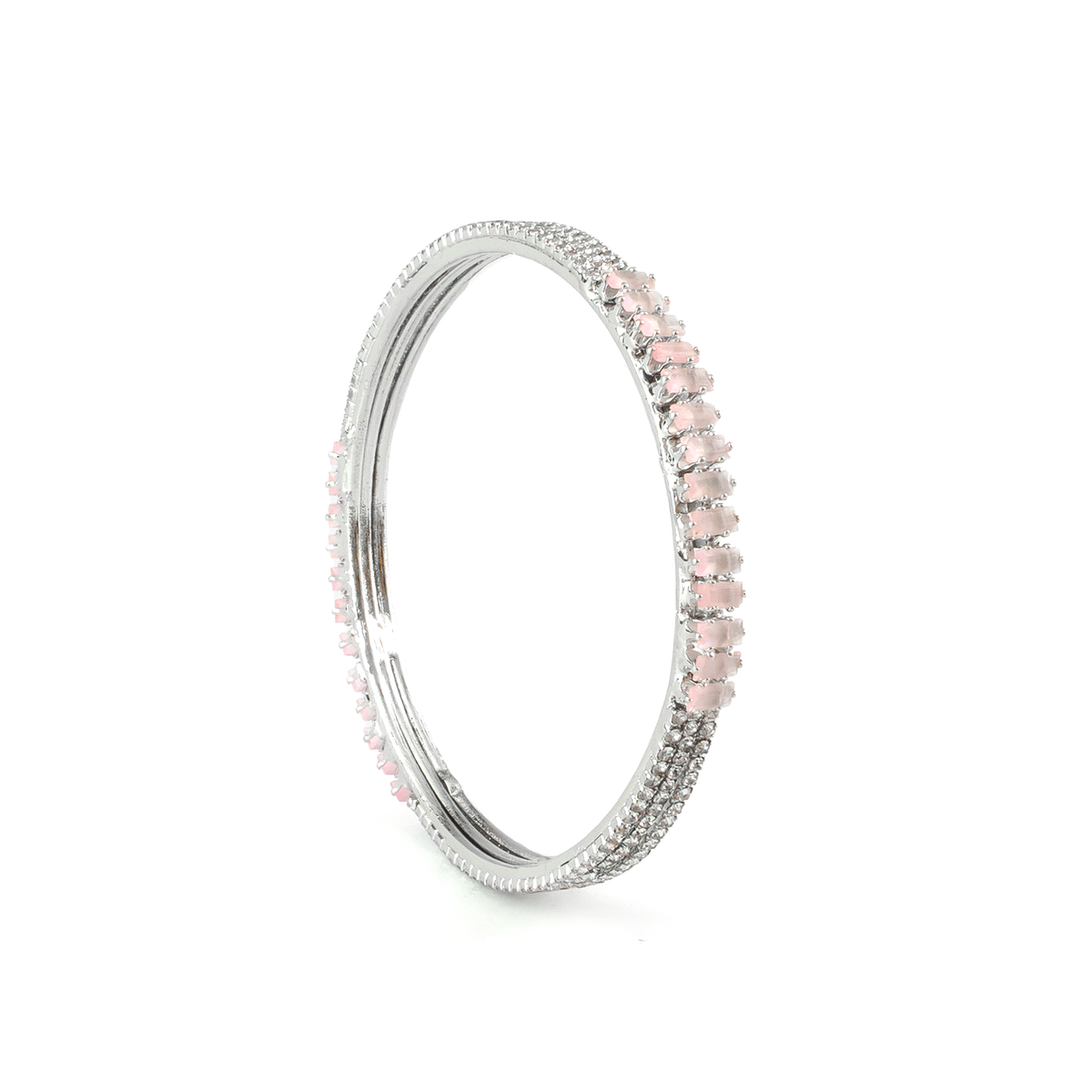 Stargaze Stone Crystal bangles in silver plated finish with shining crystal stones – view 5 of 16