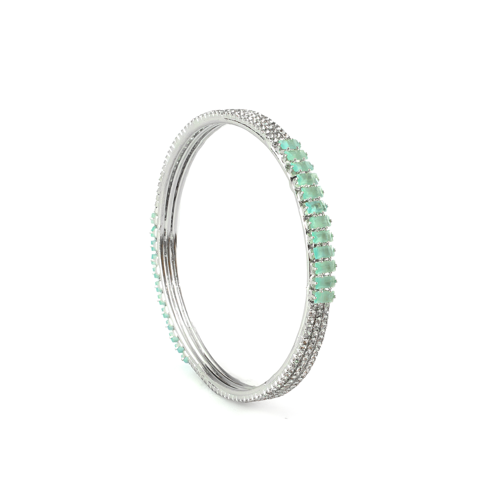 Stargaze Stone Crystal bangles in silver plated finish with shining crystal stones