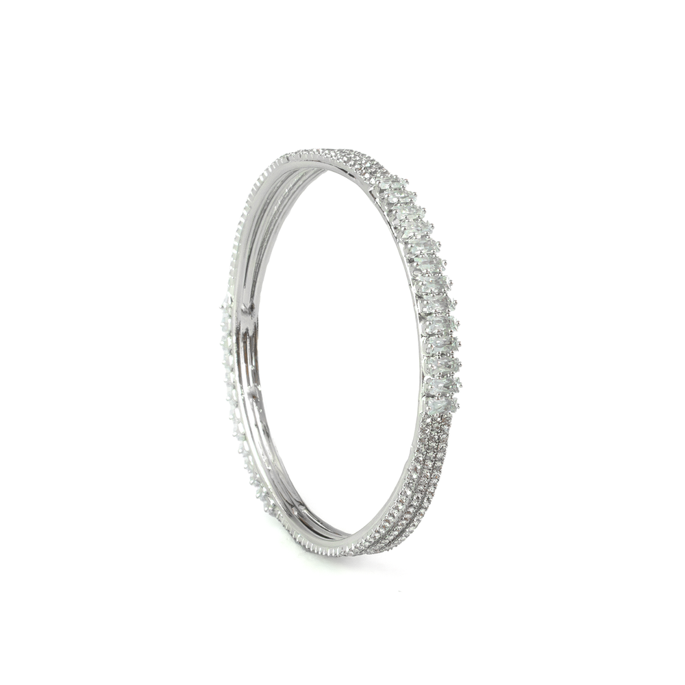 Stargaze Stone Crystal bangles in silver plated finish with shining crystal stones – view 9 of 16