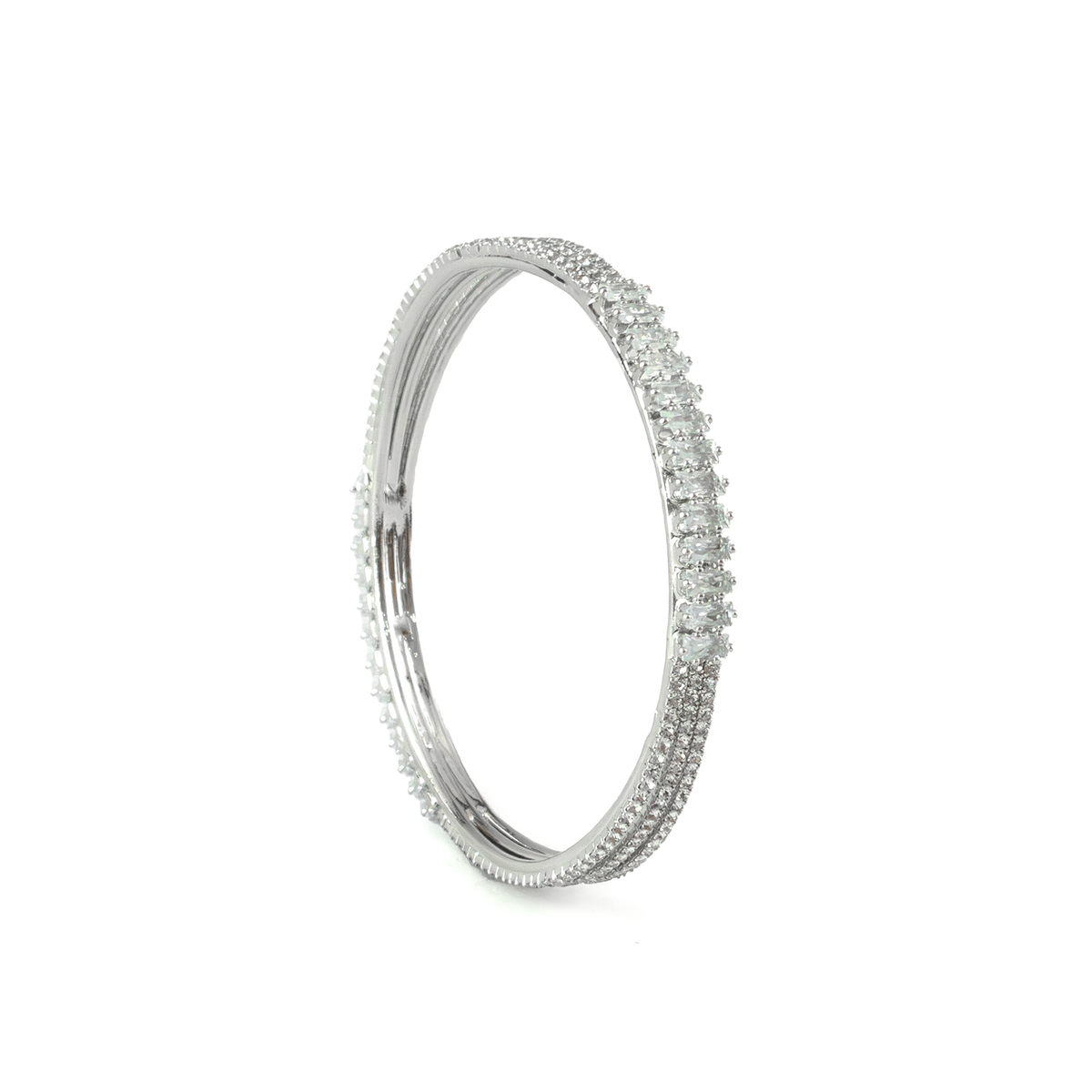 Stargaze Stone Crystal bangles in silver plated finish with shining crystal stones – view 9 of 16
