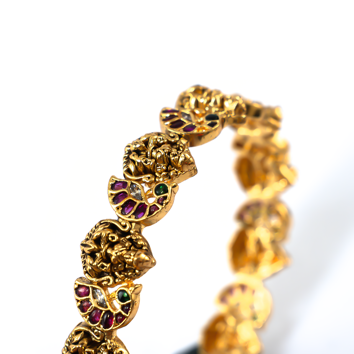 Antique Royal Trousseau bangles in 24K gold plated finish – view 4 of 4