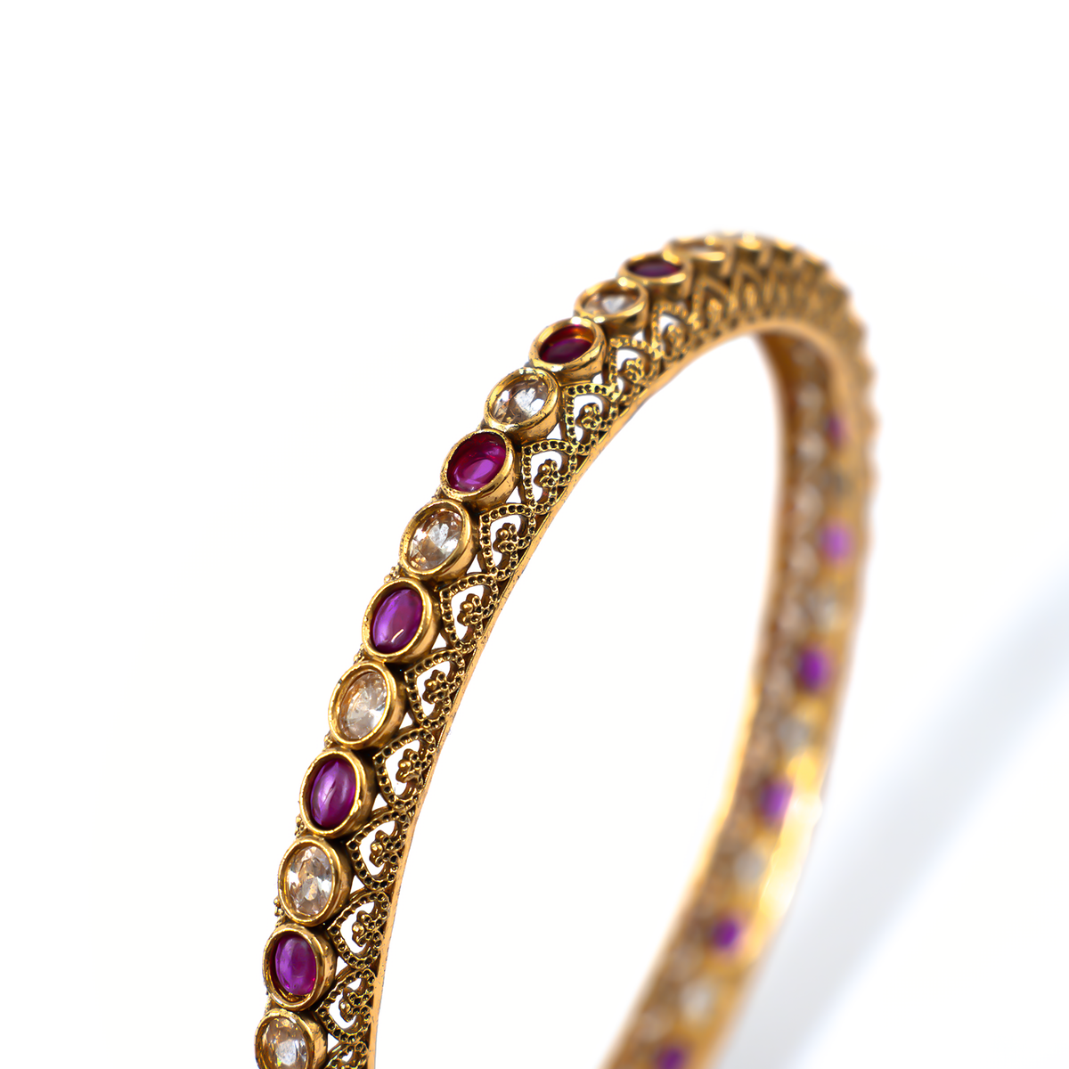 Majestic Antique Artisan bangles in 24K gold plated finish – view 4 of 4