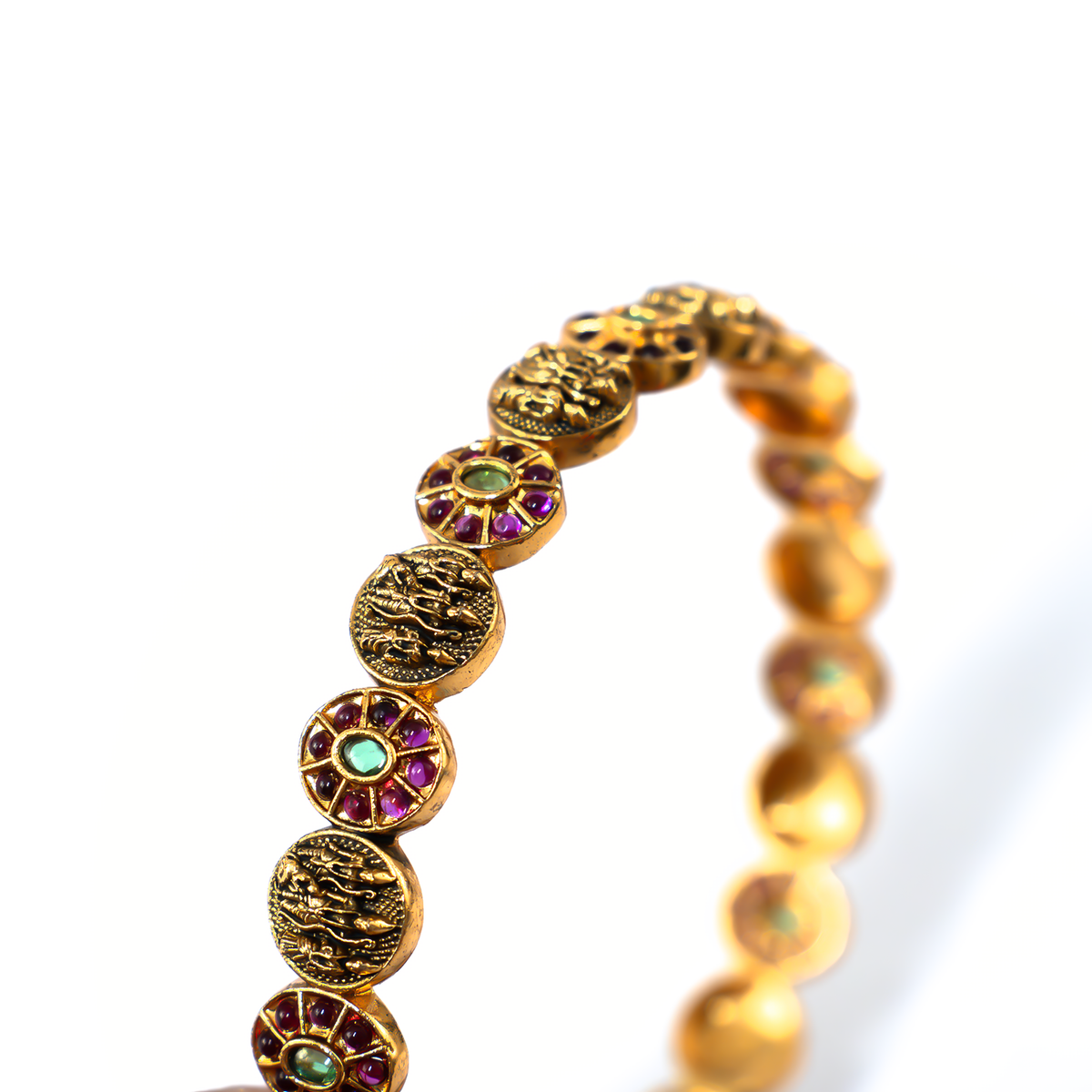 Temple Style bangles in 24K gold plated finish – view 8 of 8