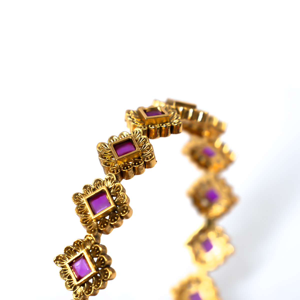 Rangoli Design bangles in 24K gold plated finish – view 4 of 8