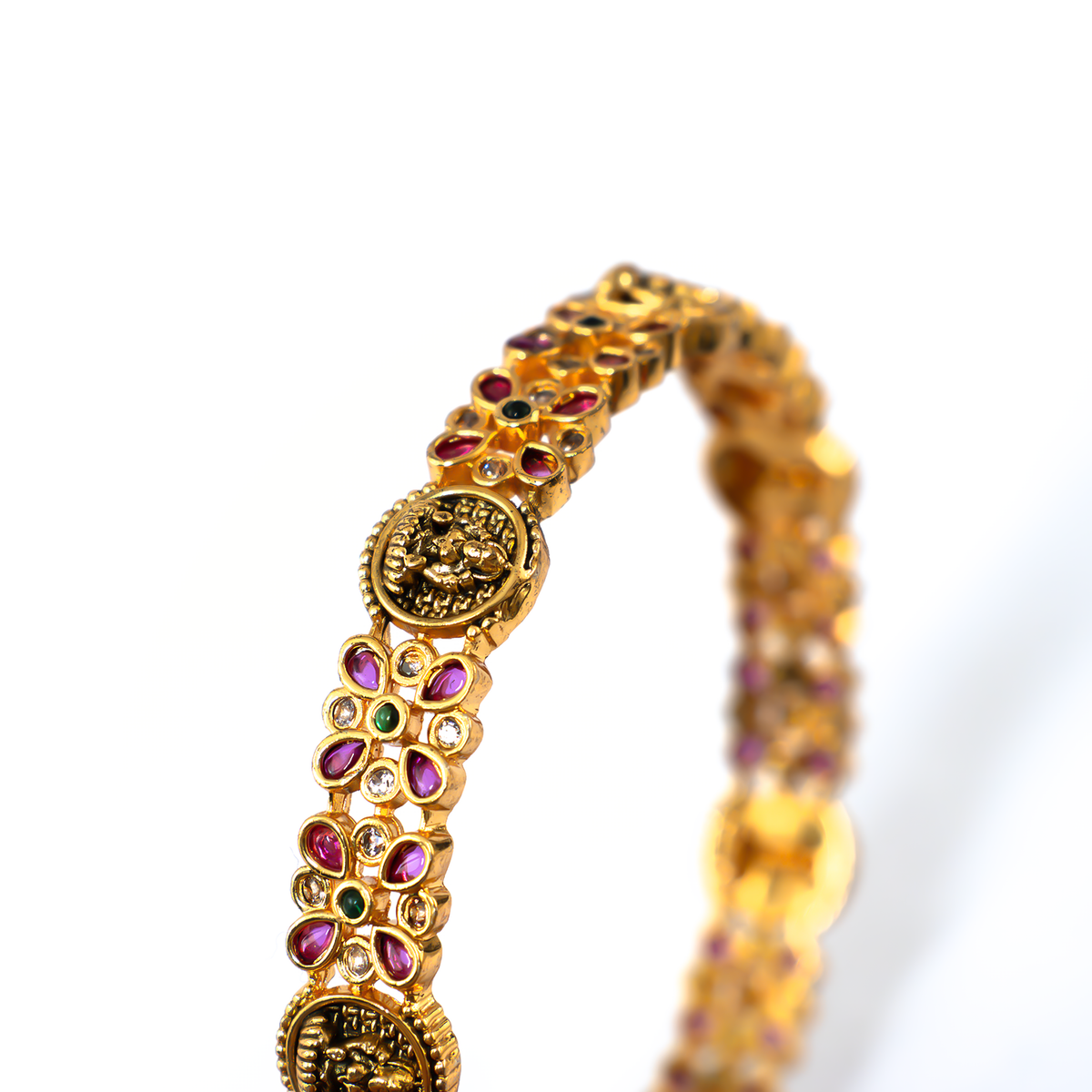 Antique Royal Elegance bangles in 24K gold plated finish – view 4 of 4