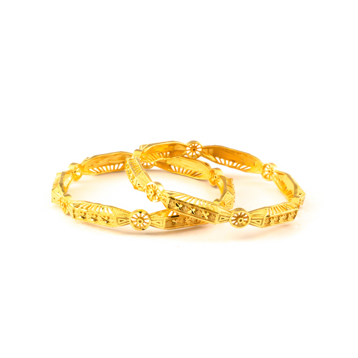 Forming Modern Minimalist bangles in 22K gold plated finish – view 2 of 4