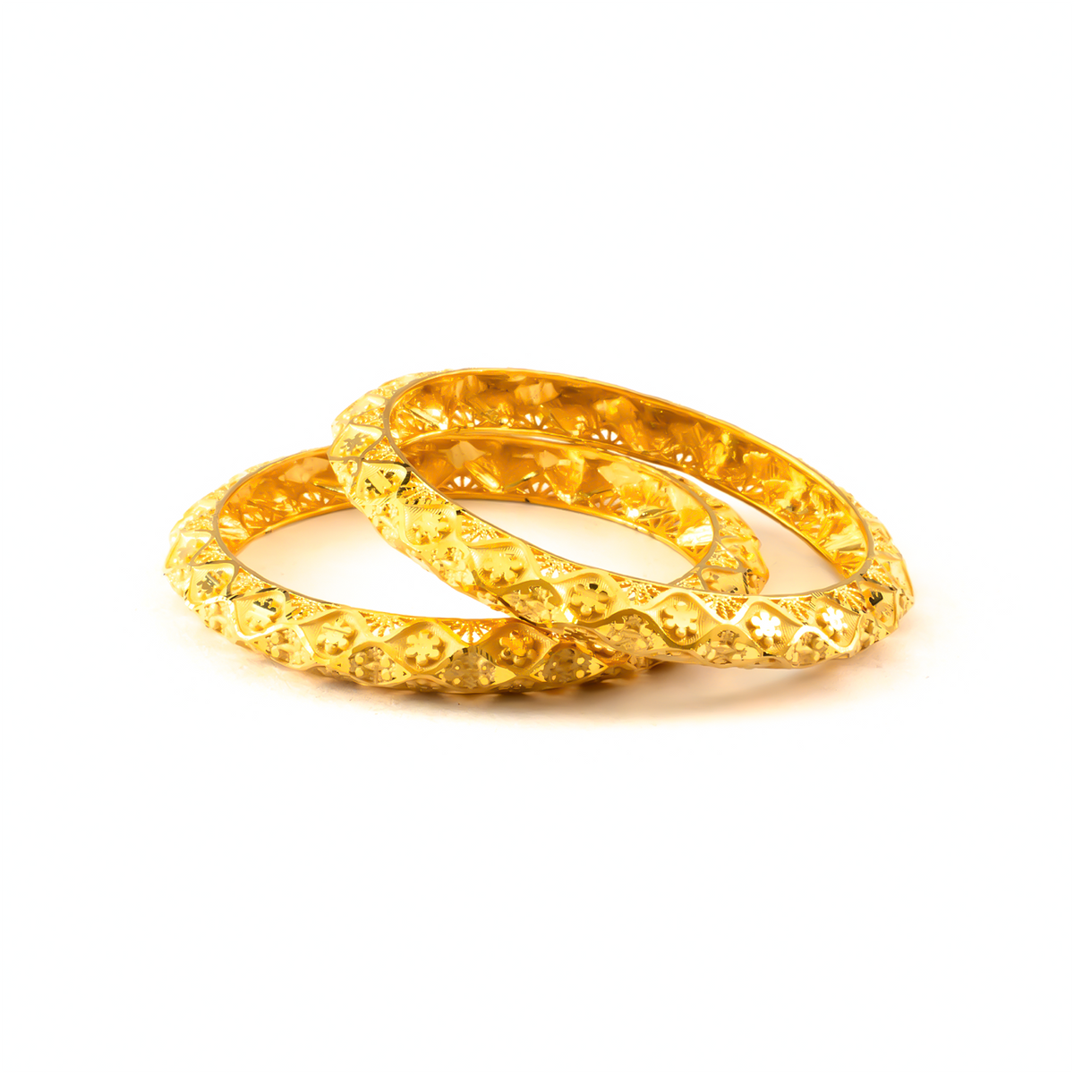 Forming Imperial Lattice bangles in 22K gold plated finish – view 2 of 4