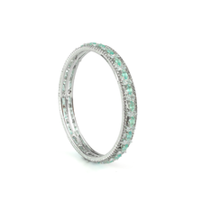 Mint Stone Crystal bangles in silver plated finish with shining crystal stones